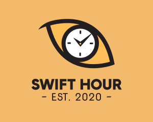 Animal Eye Clock Time logo design