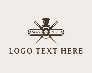 Tailoring - Retro Needle Hat logo design