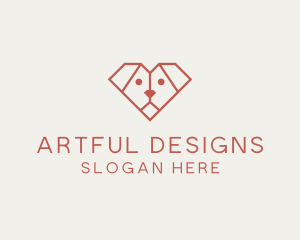 Geometric Puppy Dog logo design