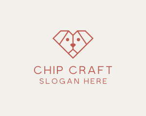 Geometric Puppy Dog logo design