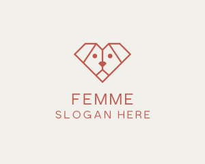 Geometric Puppy Dog logo design