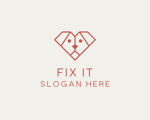 Geometric Puppy Dog logo design