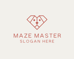 Geometric Puppy Dog logo design