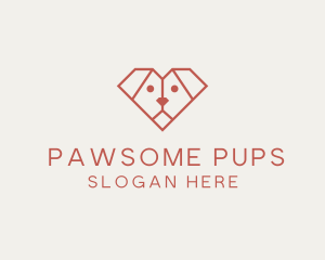 Geometric Puppy Dog logo design