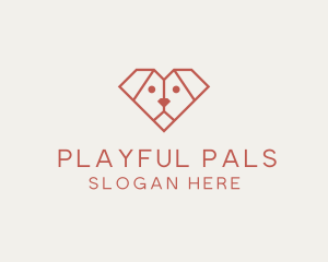 Geometric Puppy Dog logo design