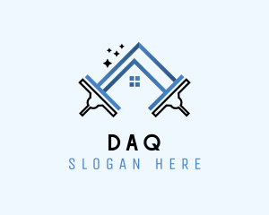 Custodian - Squeegee House Cleaning logo design