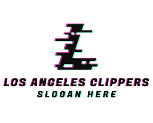 Pixel Glitch Letter L Logo