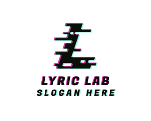 Pixel Glitch Letter L logo design