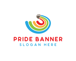 Rainbow Feathers Shuttlecock  logo design