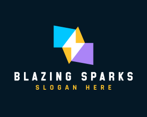 Lightning Spark Technology logo design