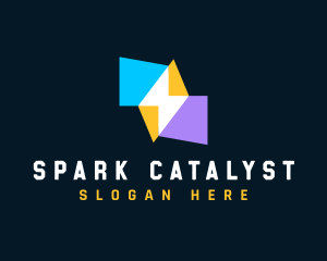 Lightning Spark Technology logo design