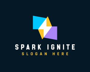 Lightning Spark Technology logo design