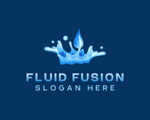 Purified Water Droplet logo design