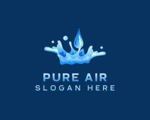 Purified Water Droplet logo design