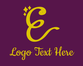Youtuber - Gold Sparkle Letter E logo design