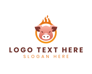 Pig - Burning Pig Cuisine logo design