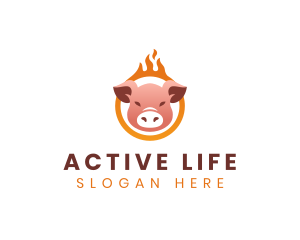 Meat - Burning Pig Cuisine logo design