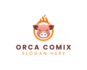 Roast - Burning Pig Cuisine logo design