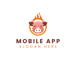 Grill - Burning Pig Cuisine logo design