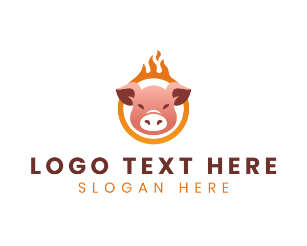 Gourmet - Burning Pig Cuisine logo design