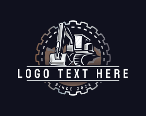 Backhoe - Excavator Quarry Construction logo design