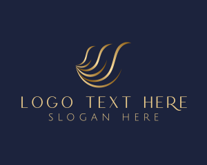Swoosh - Gold Luxury Wave logo design