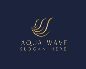 Gold Luxury Wave logo design