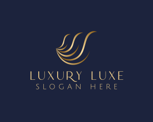 Gold Luxury Wave logo design