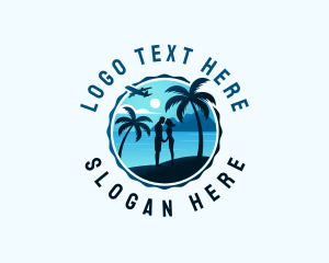 Jetsetter - Tropical Beach Getaway logo design