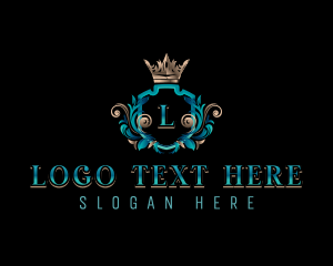 Luxe - Shield Crown Ornament logo design