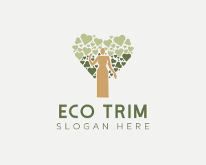 Eco Woman Heart logo design