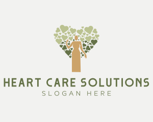 Eco Woman Heart logo design