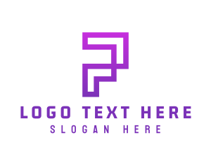 Initial - Violet Digital P logo design