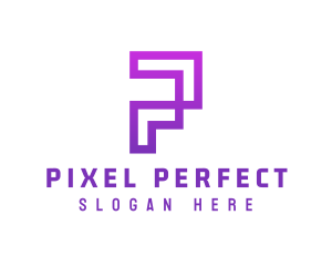 Violet Digital P logo design