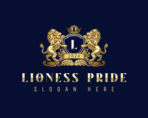 Royal Lion Shield Crown Logo