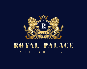 Royal Lion Shield Crown logo design