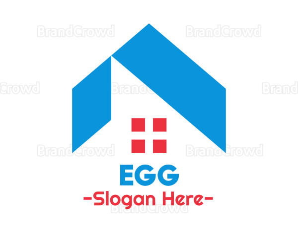 Blue Roof & Red Window Logo