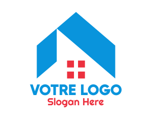 Blue Roof & Red Window Logo