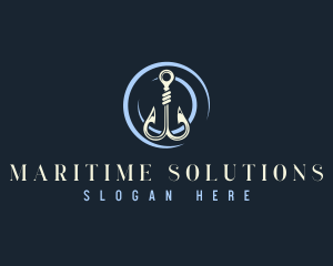 Naval - Fishing Hook Seafarer logo design