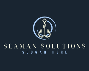 Seaman - Fishing Hook Seafarer logo design