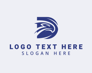 America - USA Bald Eagle Letter D logo design