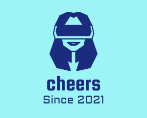 Virtual Reality - Blue Gamer Girl logo design