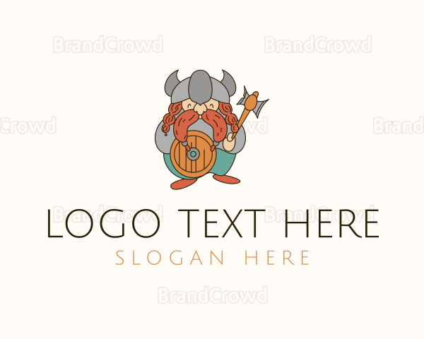 Medieval Viking Character Logo