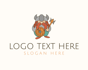 Battle - Medieval Viking Character logo design