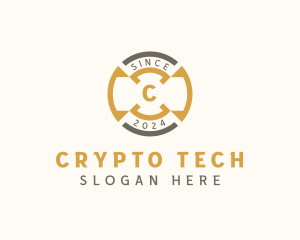 Cryptocurrency Digital Fintech logo design