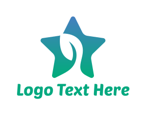 Turquoise - Eco Star Leaf logo design