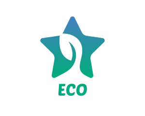 Eco Star Leaf logo design