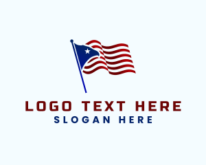 National - American Flag Eagle logo design