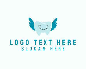 Dental - Smiling Tooth Wings logo design
