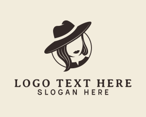 Lady - Fashion Woman Hat logo design